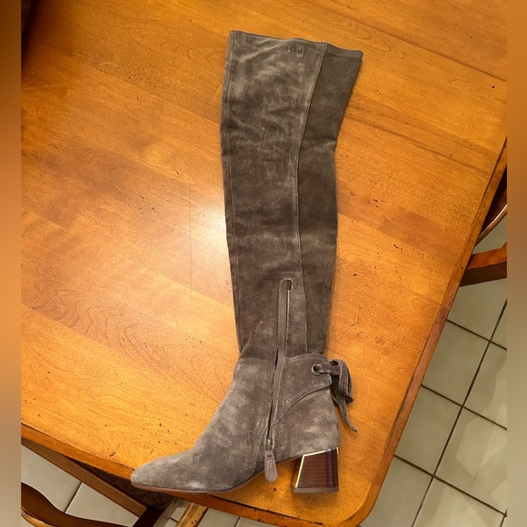 Tory Burch - Tan Suede Over-The-Knee Ankle-Tie Boot (Gigi) - Picture 8 of 12